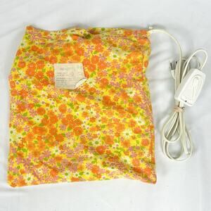 Vintage Electric Heating Pad NECO 819 Retro Mod Floral Flower Cover Works